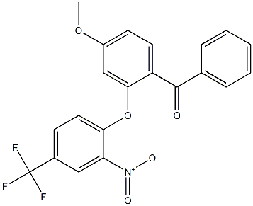 [4-methoxy-2-[2-nitro-4-(trifluoromethyl)phenoxy]phenyl]-phenylmethanone Struktur