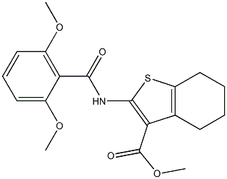 methyl 2-[(2,6-dimethoxybenzoyl)amino]-4,5,6,7-tetrahydro-1-benzothiophene-3-carboxylate 化学構造式