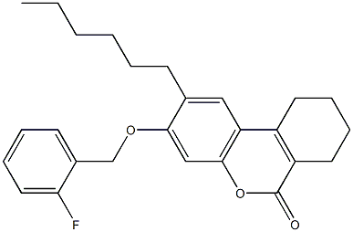 3-[(2-fluorophenyl)methoxy]-2-hexyl-7,8,9,10-tetrahydrobenzo[c]chromen-6-one Structure