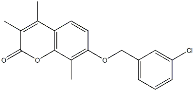 7-[(3-chlorophenyl)methoxy]-3,4,8-trimethylchromen-2-one Structure