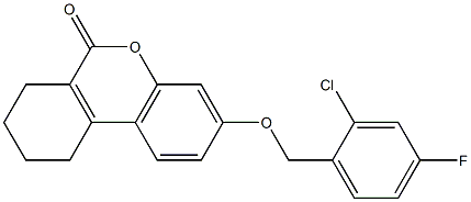 3-[(2-chloro-4-fluorophenyl)methoxy]-7,8,9,10-tetrahydrobenzo[c]chromen-6-one Struktur