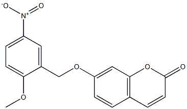 7-[(2-methoxy-5-nitrophenyl)methoxy]chromen-2-one Struktur