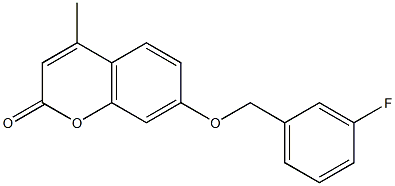 7-[(3-fluorophenyl)methoxy]-4-methylchromen-2-one Structure