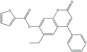 (6-ethyl-2-oxo-4-phenylchromen-7-yl) furan-2-carboxylate 结构式