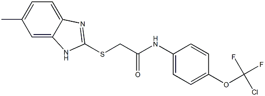 N-[4-[chloro(difluoro)methoxy]phenyl]-2-[(6-methyl-1H-benzimidazol-2-yl)sulfanyl]acetamide 化学構造式