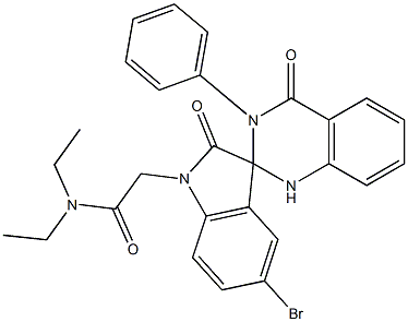 2-(5'-bromo-2',4-dioxo-3-phenylspiro[1H-quinazoline-2,3'-indole]-1'-yl)-N,N-diethylacetamide Structure