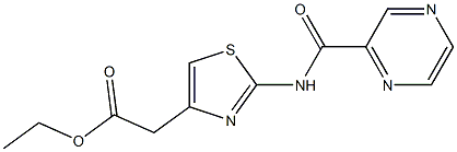 ethyl 2-[2-(pyrazine-2-carbonylamino)-1,3-thiazol-4-yl]acetate Structure