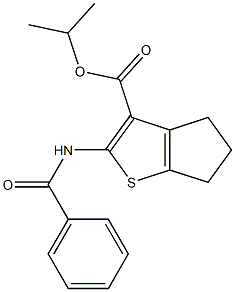 propan-2-yl 2-benzamido-5,6-dihydro-4H-cyclopenta[b]thiophene-3-carboxylate,,结构式