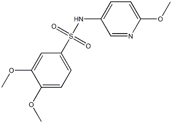 3,4-dimethoxy-N-(6-methoxypyridin-3-yl)benzenesulfonamide,,结构式