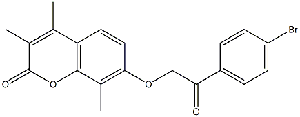 7-[2-(4-bromophenyl)-2-oxoethoxy]-3,4,8-trimethylchromen-2-one 化学構造式