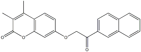 3,4-dimethyl-7-(2-naphthalen-2-yl-2-oxoethoxy)chromen-2-one Struktur