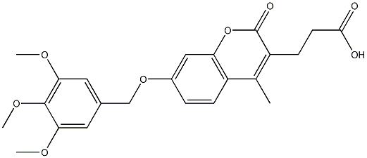 3-[4-methyl-2-oxo-7-[(3,4,5-trimethoxyphenyl)methoxy]chromen-3-yl]propanoic acid Structure