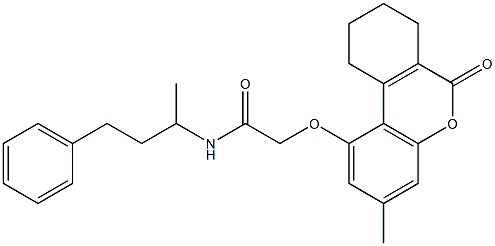 2-[(3-methyl-6-oxo-7,8,9,10-tetrahydrobenzo[c]chromen-1-yl)oxy]-N-(4-phenylbutan-2-yl)acetamide Struktur