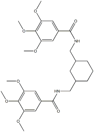 3,4,5-trimethoxy-N-[[3-[[(3,4,5-trimethoxybenzoyl)amino]methyl]cyclohexyl]methyl]benzamide Struktur