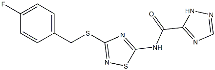 N-[3-[(4-fluorophenyl)methylsulfanyl]-1,2,4-thiadiazol-5-yl]-1H-1,2,4-triazole-5-carboxamide|