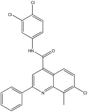 7-chloro-N-(3,4-dichlorophenyl)-8-methyl-2-phenylquinoline-4-carboxamide Structure