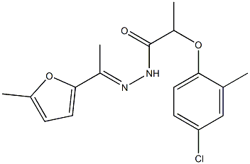 2-(4-chloro-2-methylphenoxy)-N-[(E)-1-(5-methylfuran-2-yl)ethylideneamino]propanamide Structure