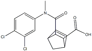 2-[(3,4-dichlorophenyl)methylcarbamoyl]bicyclo[2.2.1]hept-5-ene-3-carboxylic acid 化学構造式
