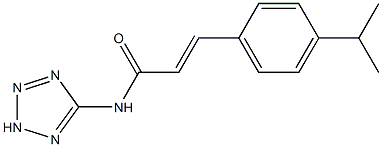 (E)-3-(4-propan-2-ylphenyl)-N-(2H-tetrazol-5-yl)prop-2-enamide 化学構造式