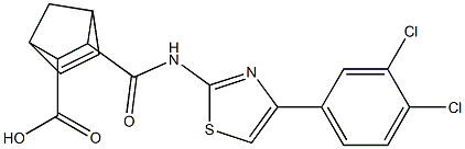 2-[[4-(3,4-dichlorophenyl)-1,3-thiazol-2-yl]carbamoyl]bicyclo[2.2.1]hept-5-ene-3-carboxylic acid,,结构式