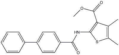 methyl 4,5-dimethyl-2-[(4-phenylbenzoyl)amino]thiophene-3-carboxylate Struktur