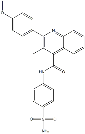 2-(4-methoxyphenyl)-3-methyl-N-(4-sulfamoylphenyl)quinoline-4-carboxamide,,结构式