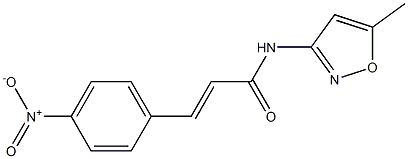 (E)-N-(5-methyl-1,2-oxazol-3-yl)-3-(4-nitrophenyl)prop-2-enamide 化学構造式