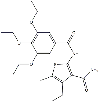  4-ethyl-5-methyl-2-[(3,4,5-triethoxybenzoyl)amino]thiophene-3-carboxamide