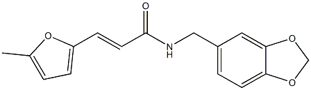 (E)-N-(1,3-benzodioxol-5-ylmethyl)-3-(5-methylfuran-2-yl)prop-2-enamide,,结构式