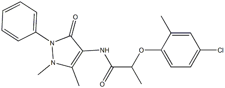 2-(4-chloro-2-methylphenoxy)-N-(1,5-dimethyl-3-oxo-2-phenylpyrazol-4-yl)propanamide Structure