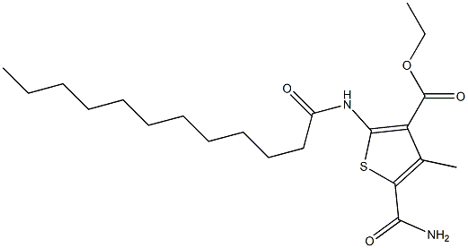 ethyl 5-carbamoyl-2-(dodecanoylamino)-4-methylthiophene-3-carboxylate Structure