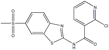 2-chloro-N-(6-methylsulfonyl-1,3-benzothiazol-2-yl)pyridine-3-carboxamide 化学構造式