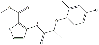 methyl 3-[2-(4-chloro-2-methylphenoxy)propanoylamino]thiophene-2-carboxylate 化学構造式