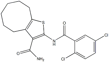 2-[(2,5-dichlorobenzoyl)amino]-4,5,6,7,8,9-hexahydrocycloocta[b]thiophene-3-carboxamide Structure