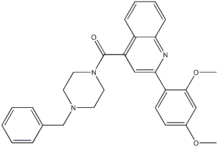 (4-benzylpiperazin-1-yl)-[2-(2,4-dimethoxyphenyl)quinolin-4-yl]methanone 化学構造式