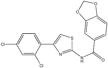 N-[4-(2,4-dichlorophenyl)-1,3-thiazol-2-yl]-1,3-benzodioxole-5-carboxamide Structure