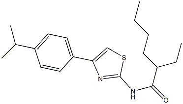 2-ethyl-N-[4-(4-propan-2-ylphenyl)-1,3-thiazol-2-yl]hexanamide Structure