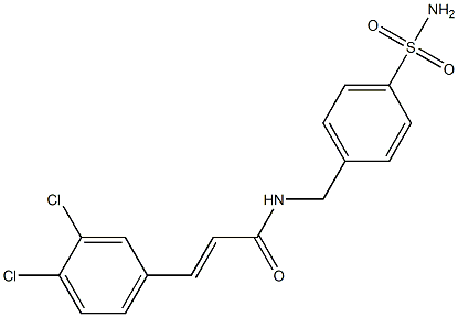 (E)-3-(3,4-dichlorophenyl)-N-[(4-sulfamoylphenyl)methyl]prop-2-enamide Structure