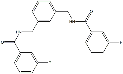 3-fluoro-N-[[3-[[(3-fluorobenzoyl)amino]methyl]phenyl]methyl]benzamide Structure