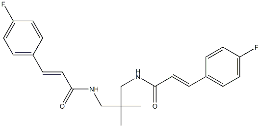 (E)-3-(4-fluorophenyl)-N-[3-[[(E)-3-(4-fluorophenyl)prop-2-enoyl]amino]-2,2-dimethylpropyl]prop-2-enamide 化学構造式
