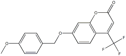 7-[(4-methoxyphenyl)methoxy]-4-(trifluoromethyl)chromen-2-one Struktur