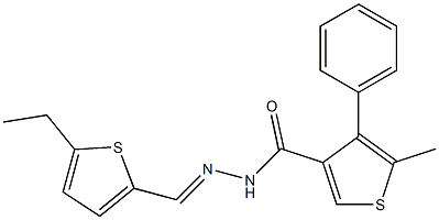 N-[(E)-(5-ethylthiophen-2-yl)methylideneamino]-5-methyl-4-phenylthiophene-3-carboxamide,,结构式