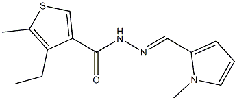 4-ethyl-5-methyl-N-[(E)-(1-methylpyrrol-2-yl)methylideneamino]thiophene-3-carboxamide Structure