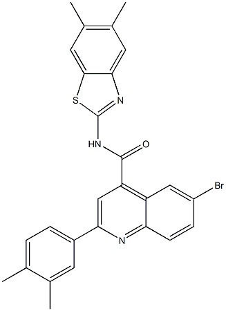 6-bromo-N-(5,6-dimethyl-1,3-benzothiazol-2-yl)-2-(3,4-dimethylphenyl)quinoline-4-carboxamide Structure