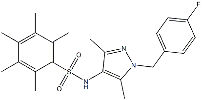 N-[1-[(4-fluorophenyl)methyl]-3,5-dimethylpyrazol-4-yl]-2,3,4,5,6-pentamethylbenzenesulfonamide|