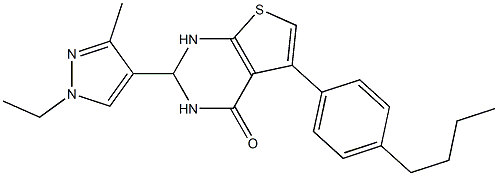 5-(4-butylphenyl)-2-(1-ethyl-3-methylpyrazol-4-yl)-2,3-dihydro-1H-thieno[2,3-d]pyrimidin-4-one Structure