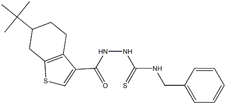 1-benzyl-3-[(6-tert-butyl-4,5,6,7-tetrahydro-1-benzothiophene-3-carbonyl)amino]thiourea Structure