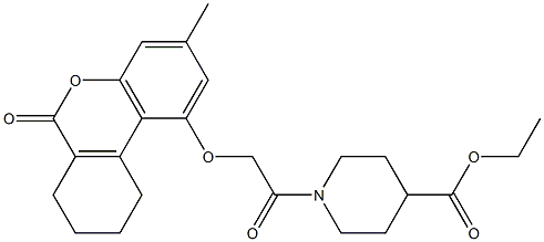 ethyl 1-[2-[(3-methyl-6-oxo-7,8,9,10-tetrahydrobenzo[c]chromen-1-yl)oxy]acetyl]piperidine-4-carboxylate Structure