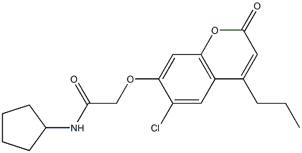 2-(6-chloro-2-oxo-4-propylchromen-7-yl)oxy-N-cyclopentylacetamide Structure