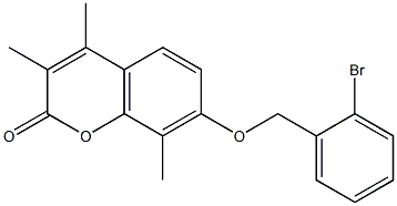 7-[(2-bromophenyl)methoxy]-3,4,8-trimethylchromen-2-one,,结构式